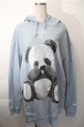 TRAVAS TOKYO / Furry panda hoodie パンダプリント プルオーバーパーカー  サックス S-25-11-09-026-PU-TO-HR-ZS