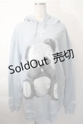 TRAVAS TOKYO / Furry panda hoodie パンダプリント プルオーバーパーカー  サックス S-25-11-09-026-PU-TO-HR-ZS