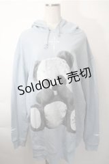 TRAVAS TOKYO / Furry panda hoodie パンダプリント プルオーバーパーカー  サックス S-25-11-09-026-PU-TO-HR-ZS