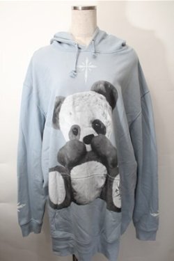 画像1: TRAVAS TOKYO / Furry panda hoodie パンダプリント プルオーバーパーカー  サックス S-25-11-09-026-PU-TO-HR-ZS