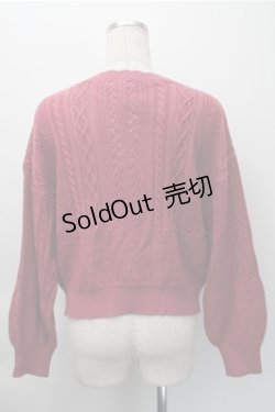 画像2: axes femme / 透かし編みニットカーディガン  ワイン S-25-11-09-027-AX-TO-AS-ZS