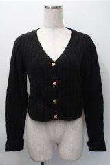 an another angelus / パールボタンニットカーディガン  黒 S-25-11-09-028-CA-TO-AS-ZS