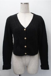 an another angelus / パールボタンニットカーディガン  黒 S-25-11-09-028-CA-TO-AS-ZS
