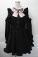 画像1: Ank Rouge / レース衿リボンギャザーワンピース M 黒 S-25-11-09-030-CA-OP-HR-ZS (1)