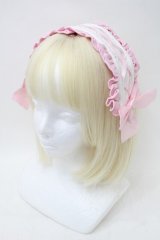 Ank Rouge / ジャージヘッドドレス  ピンクｘ白 S-25-11-10-001-CA-AC-HR-ZS