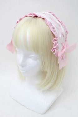 画像1: Ank Rouge / ジャージヘッドドレス  ピンクｘ白 S-25-11-10-001-CA-AC-HR-ZS