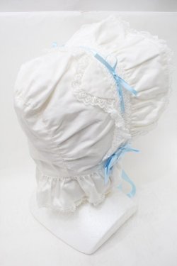 画像2: BABY,THE STARS SHINE BRIGHT / ねこみみボンネット  白ｘサックス S-25-11-10-004-BA-AC-HR-ZS