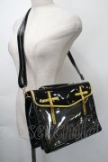中国ロリータ / エナメルクロスバッグ  黒ｘゴールド S-25-11-10-011-LO-BG-HR-ZS