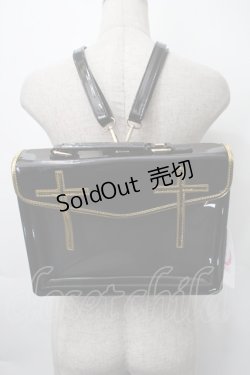 画像2: 中国ロリータ / エナメルクロスバッグ  黒ｘゴールド S-25-11-10-011-LO-BG-HR-ZS