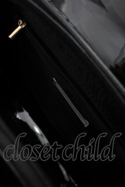 画像3: 中国ロリータ / エナメルクロスバッグ  黒ｘゴールド S-25-11-10-011-LO-BG-HR-ZS