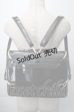 画像4: 中国ロリータ / エナメルクロスバッグ  黒ｘゴールド S-25-11-10-011-LO-BG-HR-ZS