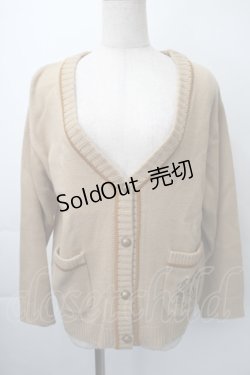 画像1: Fi.n.t / リボン刺繍カーディガン  ベージュ S-25-11-10-016-CA-TO-AS-ZS