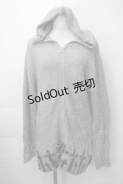 画像1: PUTUMAYO / 裾クロスシャギーニットパーカー  グレー S-25-11-10-017-PT-TO-HR-ZS