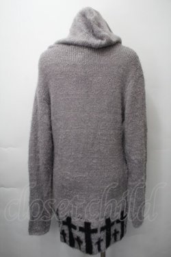 画像2: PUTUMAYO / 裾クロスシャギーニットパーカー  グレー S-25-11-10-017-PT-TO-HR-ZS