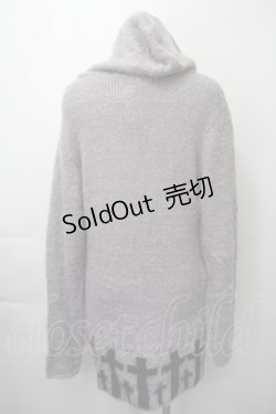 画像2: PUTUMAYO / 裾クロスシャギーニットパーカー  グレー S-25-11-10-017-PT-TO-HR-ZS