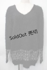 HYSTERIC GLAMOUR / サイドボタンシャギーニット  黒 S-25-11-10-021-PU-TO-HR-ZS