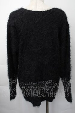 画像2: HYSTERIC GLAMOUR / サイドボタンシャギーニット  黒 S-25-11-10-021-PU-TO-HR-ZS