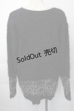 画像2: HYSTERIC GLAMOUR / サイドボタンシャギーニット  黒 S-25-11-10-021-PU-TO-HR-ZS