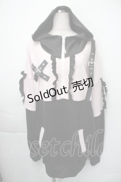 画像1: Ank Rouge / Be mqin プルオーバー  黒ｘピンク S-25-11-10-023-CA-TS-HR-ZS