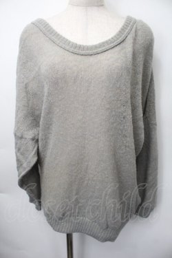 画像1: HYSTERIC GLAMOUR / 背中開きラメニット  グレー S-25-11-10-024-PU-TO-HR-ZS