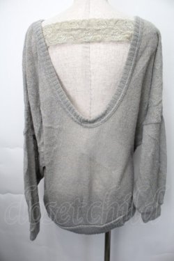 画像2: HYSTERIC GLAMOUR / 背中開きラメニット  グレー S-25-11-10-024-PU-TO-HR-ZS