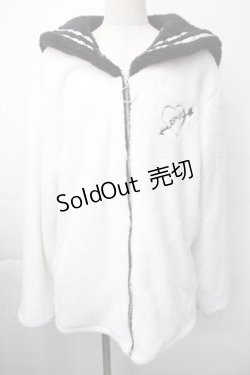 画像1: TRAVAS TOKYO / セーラージップボアブルゾン  白ｘ黒 S-25-11-10-025-PU-TO-HR-ZS