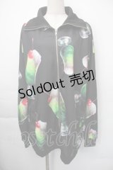 ankoROCK / バラバラメロンクリームソーダパーカー  黒ｘグリーン S-25-11-10-028-PU-AC-HR-ZS