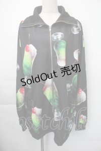 ankoROCK / バラバラメロンクリームソーダパーカー  黒ｘグリーン S-25-11-10-028-PU-AC-HR-ZS