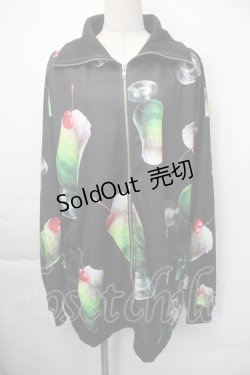 画像1: ankoROCK / バラバラメロンクリームソーダパーカー  黒ｘグリーン S-25-11-10-028-PU-AC-HR-ZS