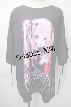 画像1: REFLEM / REFLEM×negi コラボTシャツ  黒ｘピンク S-25-11-10-030-PU-TO-HR-ZS