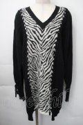 HYSTERIC GLAMOUR / ゼブラロングニット  黒ｘ白 S-25-11-10-033-PU-TS-HR-ZS