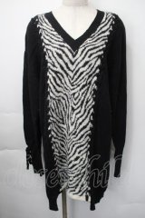 HYSTERIC GLAMOUR / ゼブラロングニット  黒ｘ白 S-25-11-10-033-PU-TS-HR-ZS