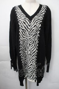 HYSTERIC GLAMOUR / ゼブラロングニット  黒ｘ白 S-25-11-10-033-PU-TS-HR-ZS