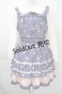 LIZ LISA / ハートフレームチェック柄ワンピース  紺 S-25-11-10-050-LO-OP-HR-ZS