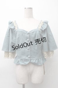 FLOWERSCOMING / フラワーレースパールデザインジャケット  ブルー S-25-11-12-011-LO-JA-AS-ZS