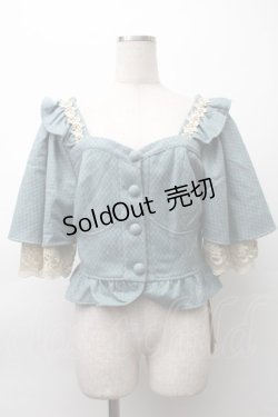 画像1: FLOWERSCOMING / フラワーレースパールデザインジャケット  ブルー S-25-11-12-011-LO-JA-AS-ZS