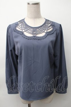 画像1: an another angelus / ラインヨークプルオーバーブラウス  ブルーグレー S-25-11-12-014-CA-BL-AS-ZS