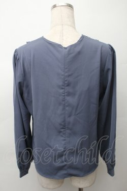 画像2: an another angelus / ラインヨークプルオーバーブラウス  ブルーグレー S-25-11-12-014-CA-BL-AS-ZS