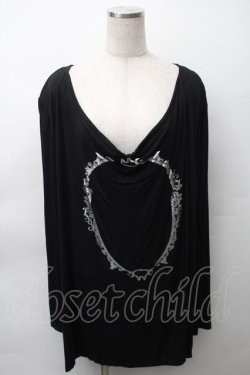 画像1: MINT NeKO / 箔プリントカットソー  黒 S-25-11-12-045-HN-TO-AS-ZS