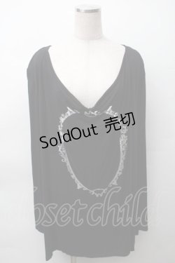 画像1: MINT NeKO / 箔プリントカットソー  黒 S-25-11-12-045-HN-TO-AS-ZS