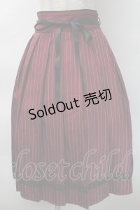 axes femme / ストライププリーツミディスカート  ワイン S-25-11-12-056-AX-SK-AS-ZS