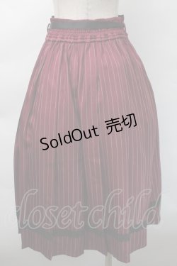 画像2: axes femme / ストライププリーツミディスカート  ワイン S-25-11-12-056-AX-SK-AS-ZS