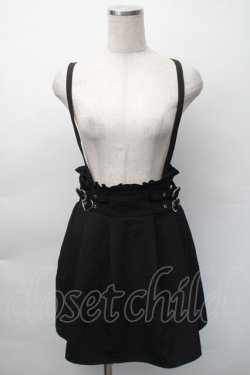 画像1: MA*RS / サス付きハートバックルスカート  黒 S-25-11-12-057-EL-SK-HR-ZS