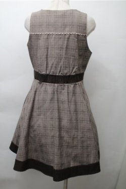 画像2: axes femme / グレンチェックジャンドレ  ブラウン S-25-11-13-044-AX-OP-AS-ZS