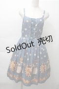 Leur Getter / Rabbit tea timeレースアップキャミワンピース  ブルー S-25-11-13-046-LU-OP-HR-ZS