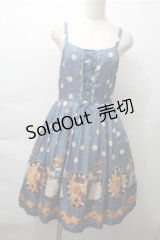Leur Getter / Rabbit tea timeレースアップキャミワンピース  ブルー S-25-11-13-046-LU-OP-HR-ZS