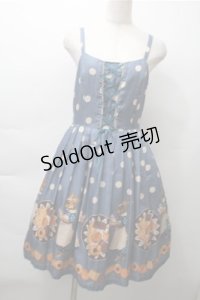 Leur Getter / Rabbit tea timeレースアップキャミワンピース  ブルー S-25-11-13-046-LU-OP-HR-ZS