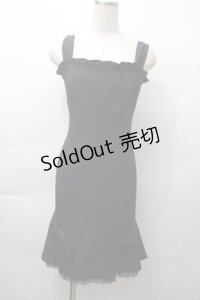 Barbie / 裾リボンジャンパースカート  黒 S-25-11-13-048-LO-OP-HR-ZS