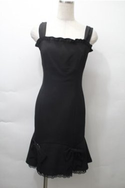 画像1: Barbie / 裾リボンジャンパースカート  黒 S-25-11-13-048-LO-OP-HR-ZS