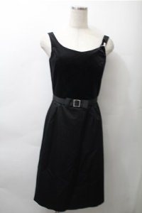 Barbie / ベロア切替ジャンパースカート  黒 S-25-11-13-049-LO-OP-HR-ZS